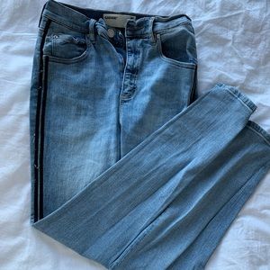 Garage Light Wash Jeans with Black Pin Stripes